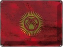 Blechschild 30x40 cm Kirgisistan Kyrgyzstan Flagge Fahne Wappen