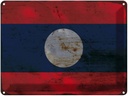 Blechschild 30x40 cm Laos Flagge Fahne Wappen