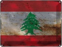 Blechschild 30x40 cm Libanon Lebanon Flagge Fahne Wappen