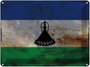 Blechschild 30x40 cm Lesotho Flagge Fahne Wappen