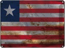 Blechschild 30x40 cm Liberia Flagge Fahne Wappen