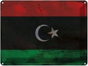 Blechschild 30x40 cm Libyen Libya Flagge Fahne Wappen