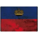 Blechschild 30x40 cm Liechtenstein Flagge Fahne Wappen