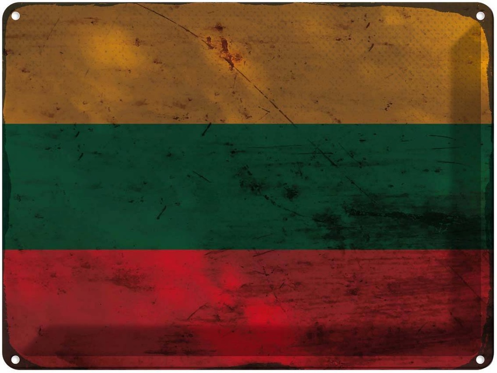 Blechschild 30x40 cm Litauen Lithuania Flagge Fahne Wappen
