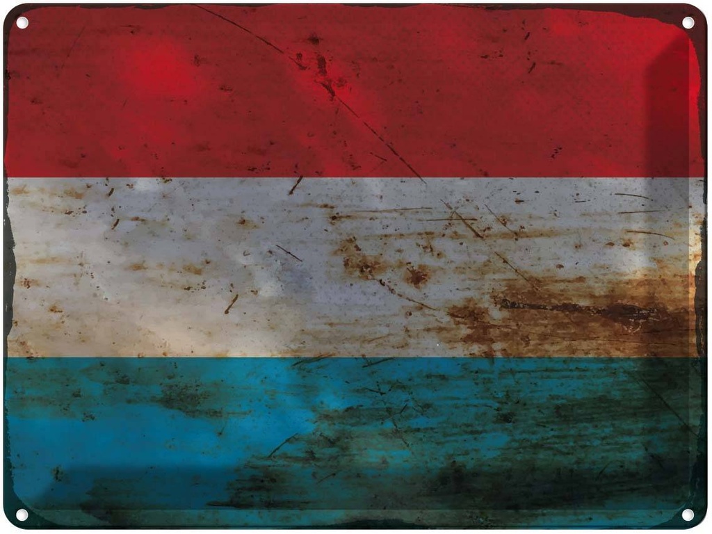 Blechschild 30x40 cm Luxemburg Luxembourg Flagge Fahne Wappen