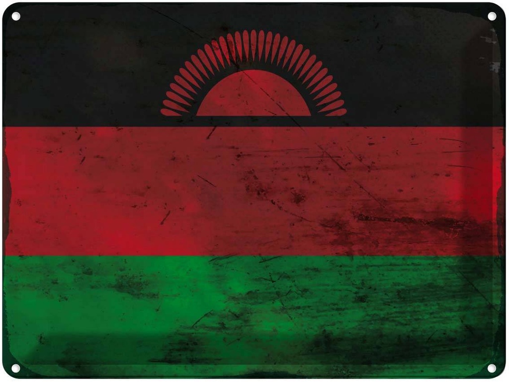Blechschild 30x40 cm Malawi Flagge Fahne Wappen