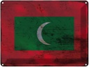 Blechschild 30x40 cm Malediven Maldives Flagge Fahne Wappen