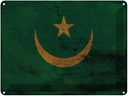 Blechschild 30x40 cm Mauretanien Mauritania Flagge Fahne Wappen