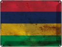 Blechschild 30x40 cm Mauritius Flagge Fahne Wappen