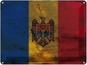 Blechschild 30x40 cm Moldau Moldova Flagge Fahne Wappen