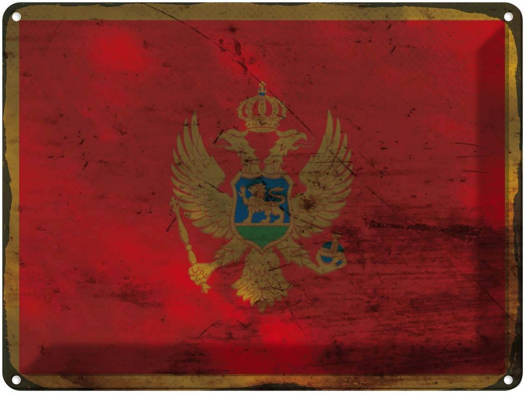Blechschild 30x40 cm Montenegro Flagge Geburtstag Feiern Party Fahne Wappen