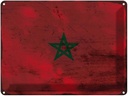 Blechschild 30x40 cm Marokko Morocco Flagge Fahne Wappen