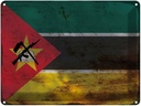 Blechschild 30x40 cm Mosambik Mozambique Flagge Fahne Wappen