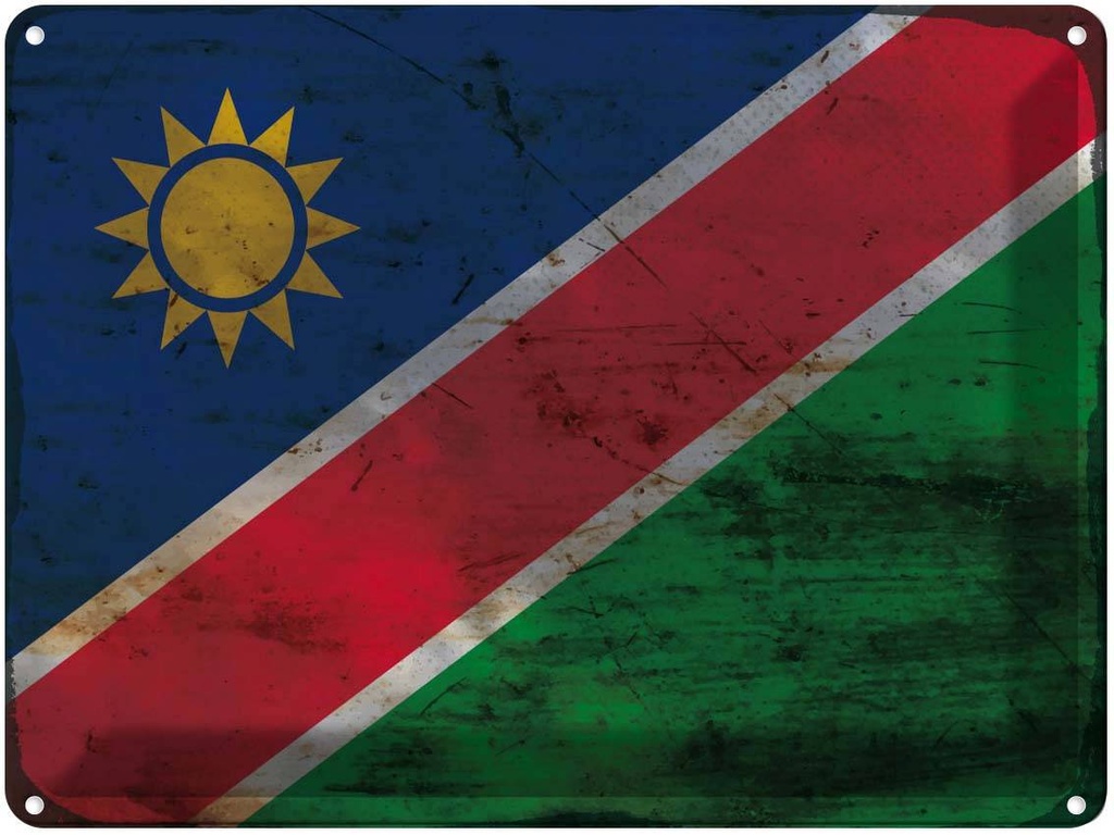 Blechschild 30x40 cm Namibia Flagge Fahne Wappen