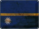 Blechschild 30x40 cm Nauru Flagge Fahne Wappen