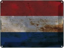Blechschild 30x40 cm Niederlande Netherlands Flagge Fahne Wappen