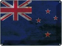 Blechschild 30x40 cm Neuseeland New Zealand Flagge Fahne Wappen