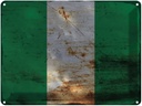 Blechschild 30x40 cm Nigeria Flagge Fahne Wappen