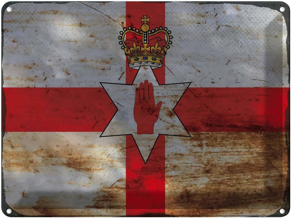Blechschild 30x40 cm Nordirland Flagge Fahne Wappen