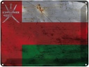Blechschild 30x40 cm Oman Flagge Fahne Wappen