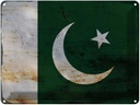 Blechschild 30x40 cm Pakistan Flagge Fahne Wappen