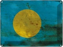 Blechschild 30x40 cm Palau Flagge Fahne Wappen
