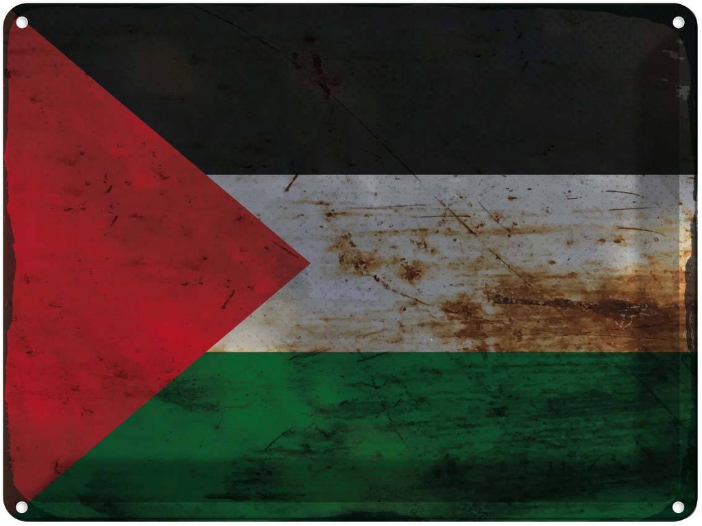 Blechschild 30x40 cm Palästina Palestine Flagge Fahne Wappen