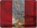 Blechschild 30x40 cm Peru Flagge Fahne Wappen