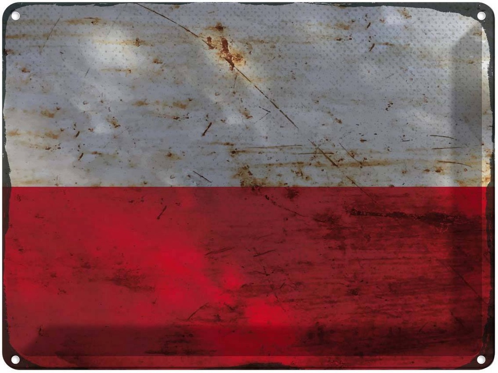 Blechschild 30x40 cm Polen Poland Flagge Fahne Wappen