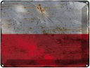 Blechschild 30x40 cm Polen Poland Flagge Fahne Wappen