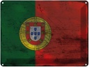 Blechschild 30x40 cm Portugal Flagge Fahne Wappen