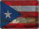Blechschild 30x40 cm Puerto Rico Flagge Fahne Wappen