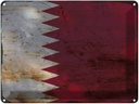 Blechschild 30x40 cm Katar Qatar Flagge Fahne Wappen