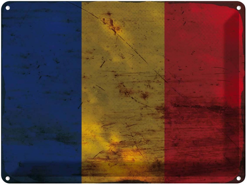 Blechschild 30x40 cm Rumänien Romania Flagge Fahne Wappen