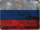 Blechschild 30x40 cm Russland Russia Flagge Fahne Wappen