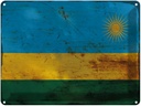 Blechschild 30x40 cm Ruanda Rwanda Flagge Fahne Wappen