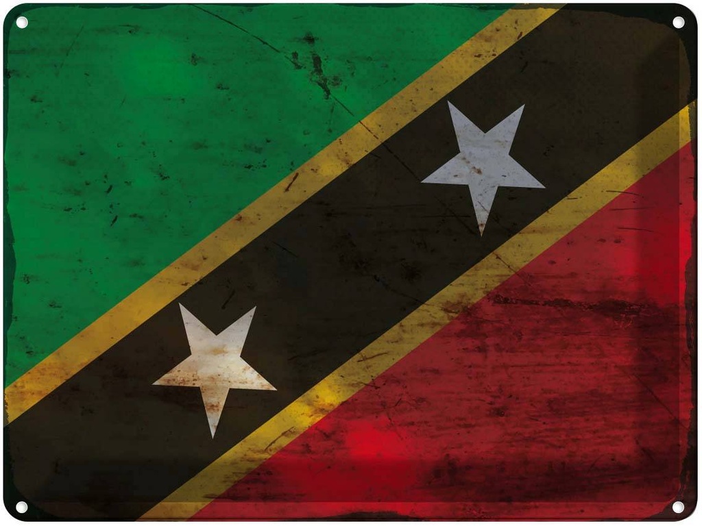 Blechschild 30x40 cm St. Kitts und Nevis Flagge Fahne Wappen