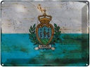 Blechschild 30x40 cm San Marino Flagge Fahne Wappen