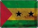Blechschild 30x40 cm São Tomé und Príncipe Flagge Fahne Wappen
