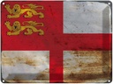 Blechschild 30x40 cm Sark Flagge Fahne Wappen