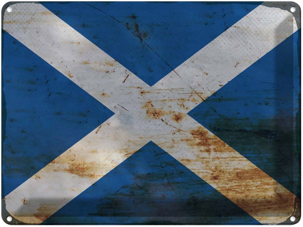 Blechschild 30x40 cm Schottland Scotland Flagge Fahne Wappen