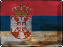 Blechschild 30x40 cm Serbien Serbia Flagge Fahne Wappen