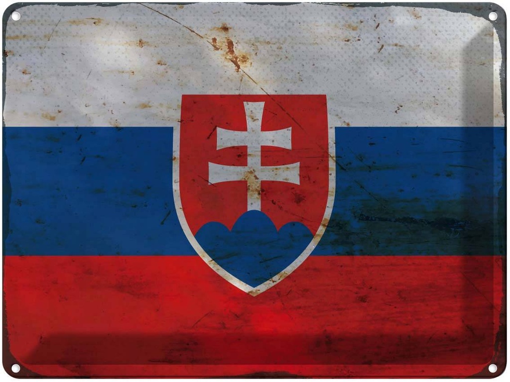 Blechschild 30x40 cm Slowakei Slovakia Flagge Fahne Wappen