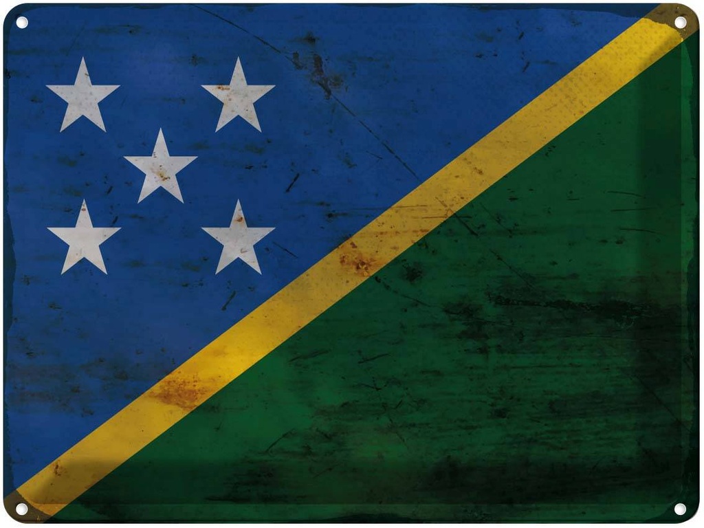 Blechschild 30x40 cm Salomonen Solomon Islands Flagge Fahne Wappen