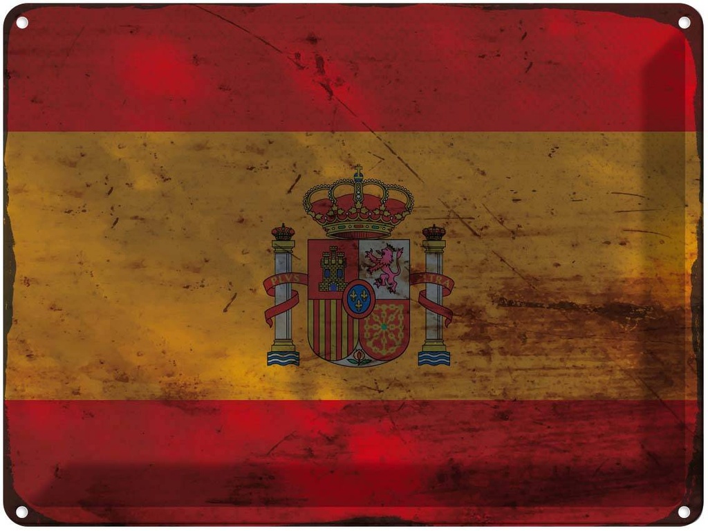 Blechschild 30x40 cm Spanien Spain Flagge Fahne Wappen
