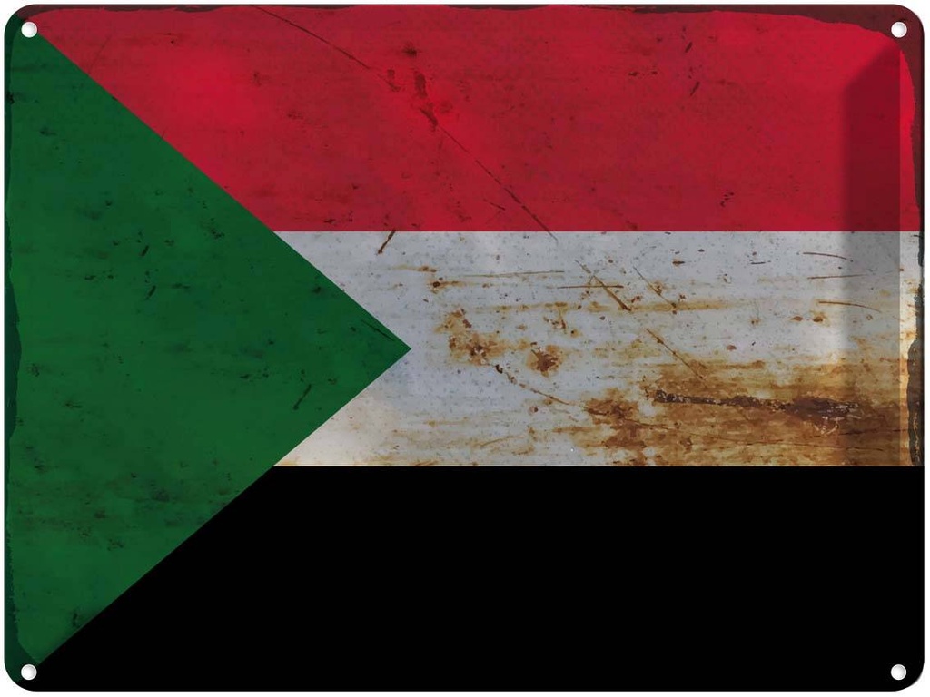 Blechschild 30x40 cm Sudan Flagge Fahne Wappen