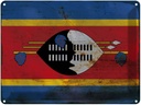 Blechschild 30x40 cm Swasiland Eswatini Flagge Fahne Wappen