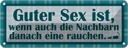 Blechschild 10x27 cm Guter Sex ist Dekoration Spruch Zitat