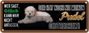 Blechschild 10x27 cm Pudel Hund gestreichelt Tier Haustier