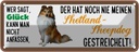 Blechschild 10x27 cm Shetland Sheepdog Hund gestreichelt Tier Haustier